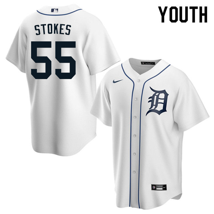 Nike Youth #55 Troy Stokes Detroit Tigers Baseball Jerseys Sale-White